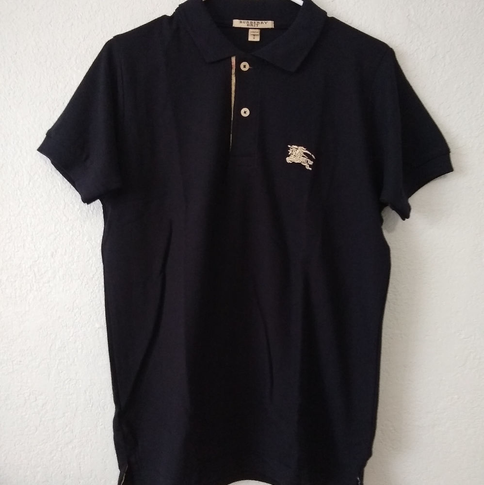 Burberry Brit Men's Short-Sleeve Pique Shirt navy Medium
